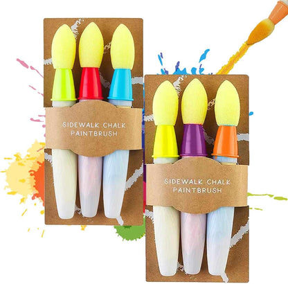 Sidewalk Chalk Paint Brush,Add Water to Brushes to Use,Easy to Use,Washable