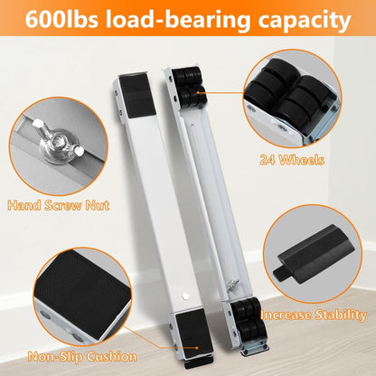 2-Pack Adjustable Telescopic Heavy Duty Metal Frame Appliance Moving Dolly