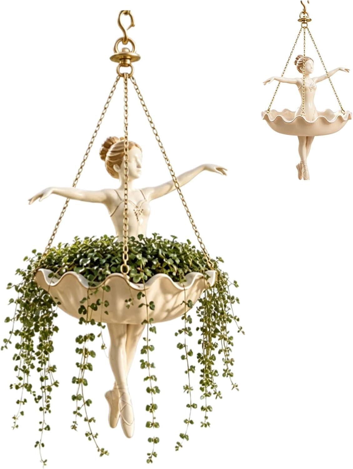 Ballet Dancer Hanging Planter – Graceful Artistry, Living Greenery