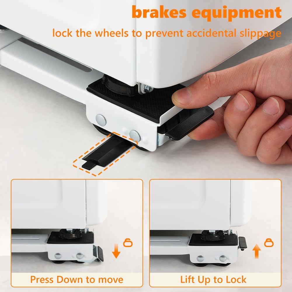 2-Pack Adjustable Telescopic Heavy Duty Metal Frame Appliance Moving Dolly