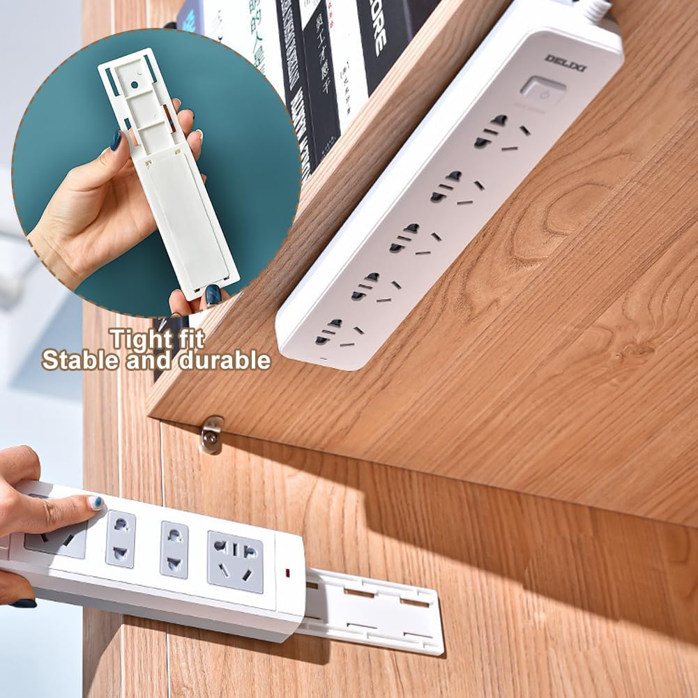 10 Counts Adhesive Punch-Free Socket Holder, Self Adhesive Desktop Socket Fixer