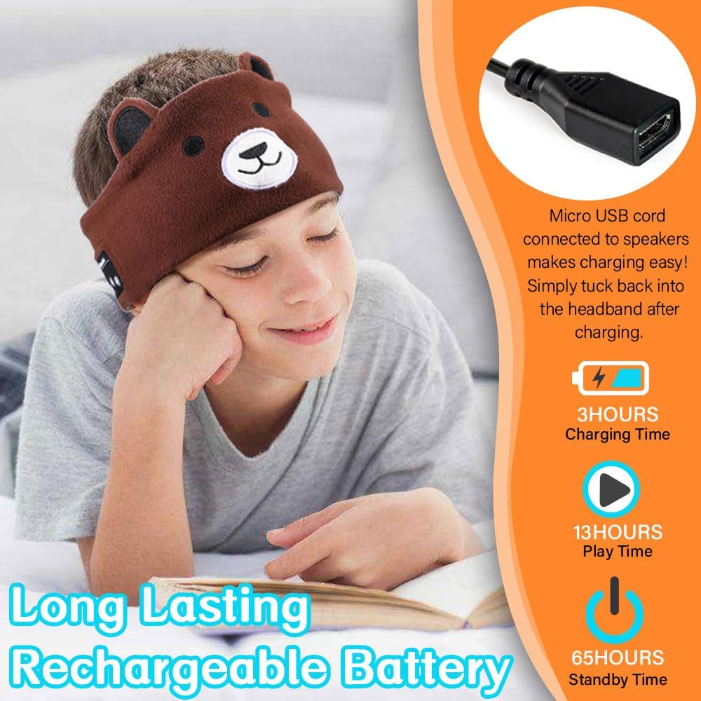 Kids Wireless Headphones, Over Ear Headphones for Children & Toddlers, with Thin Speakers & Super Soft Fleece Headband