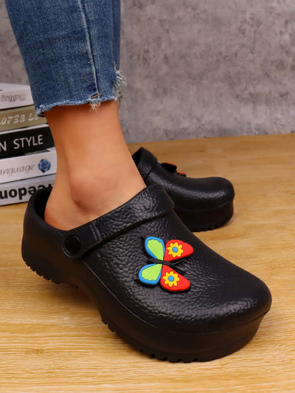 Women's Butterfly Print EVA Sandals – Non-Slip, Waterproof