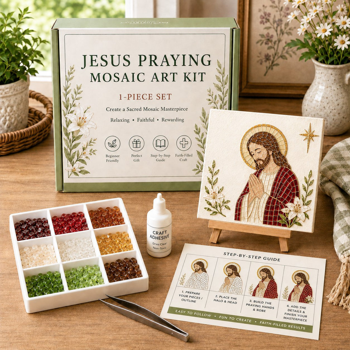 LAST DAY 49% OFF - Nativity Sea Glass Art Kit – Beginner-Friendly