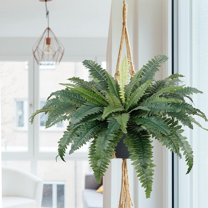 Artificial Hanging Fern Plant – Effortless Greenery for Home & Garden
