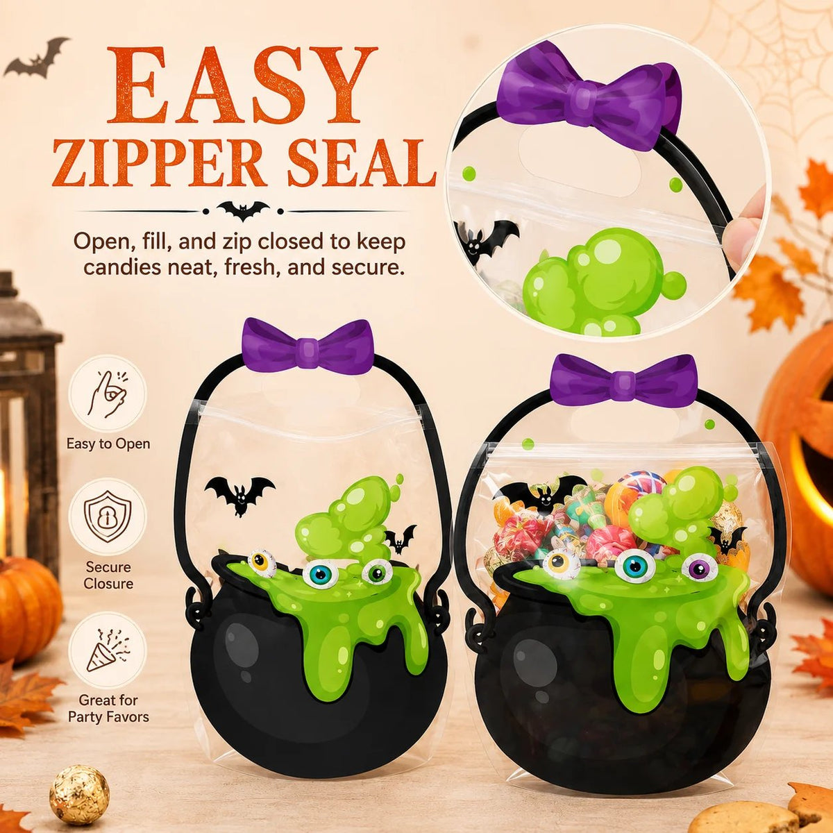 Last Day 50% OFF - Halloween Plastic Goodie Bags