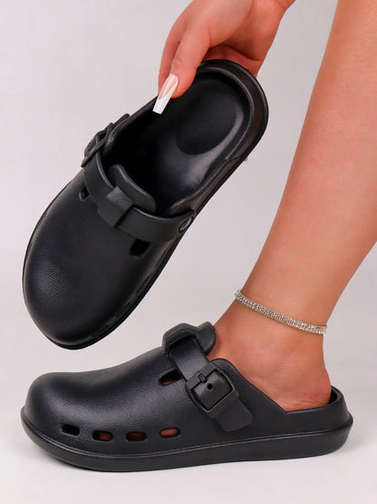Women's EVA Mules – Open Toe, Adjustable Strap, Lightweight