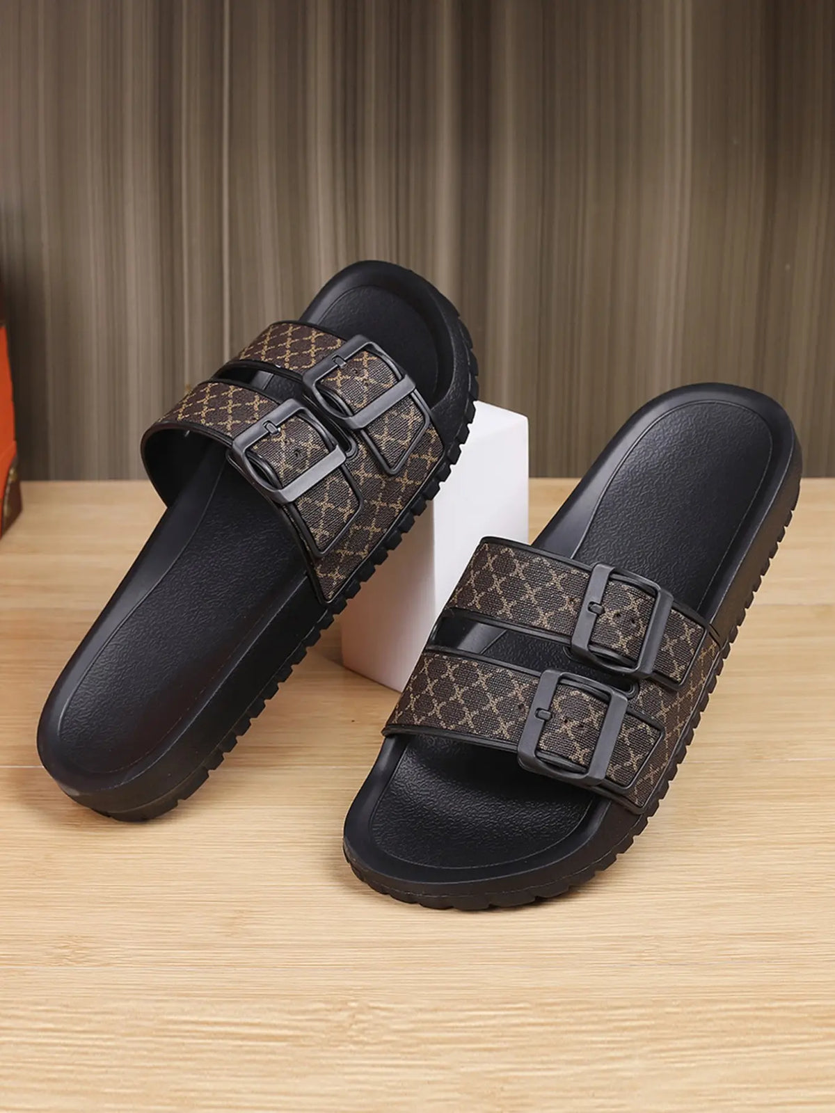 Unisex Floral Slides – Chunky Sole, Lightweight