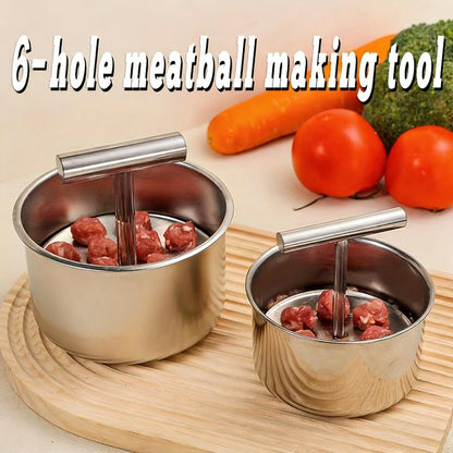Stainless Steel Meatball Maker with 6 Holes for Quick DIY Meatballs