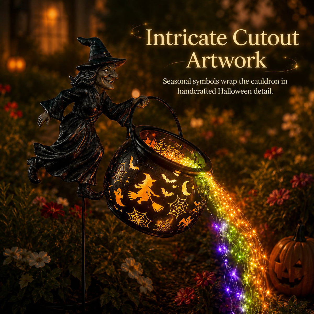 Last Day 49% OFFHalloween Witch Cauldron Garden Light