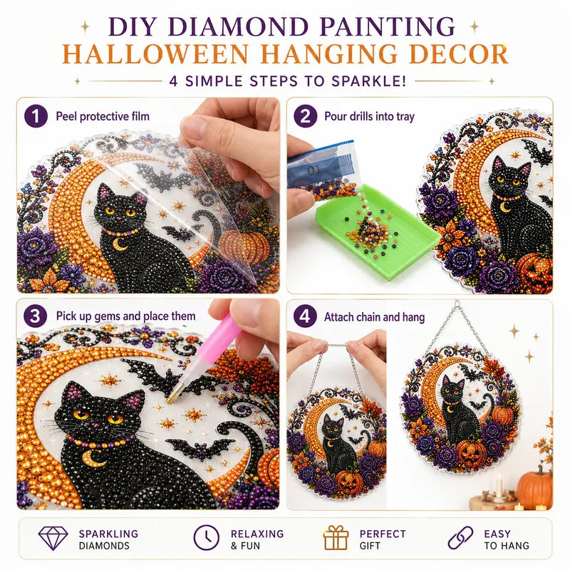 Halloween Diamond Painting Hanging Ornament Kit