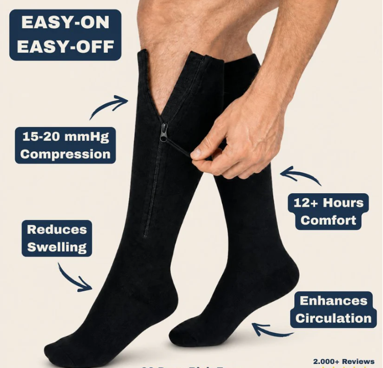 Sports Zipper Socks – Comfort, Support & Easy On/Off
