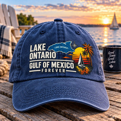 Lake Ontario & Gulf Forever Vintage Embroidered Cap