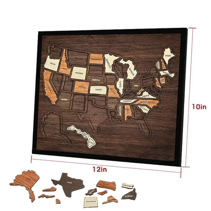 Limited 49% off - USA Wooden Travel Map Puzzle for Adventure Lovers