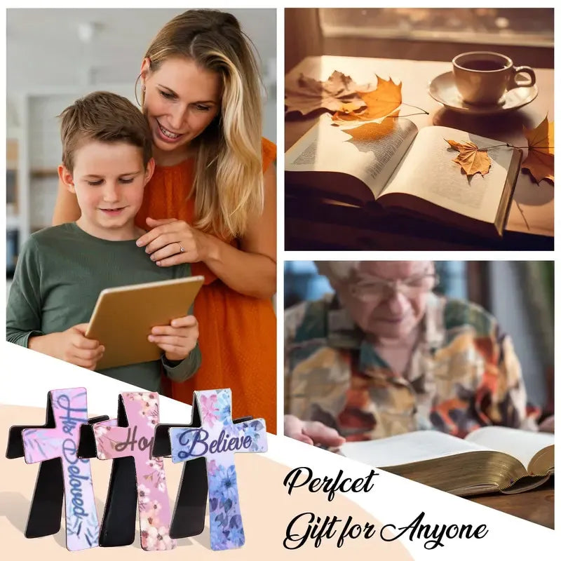 16 Pcs Magnetic Cross Bookmarks Gifts for Bible Study, Readers, Teachers, Students