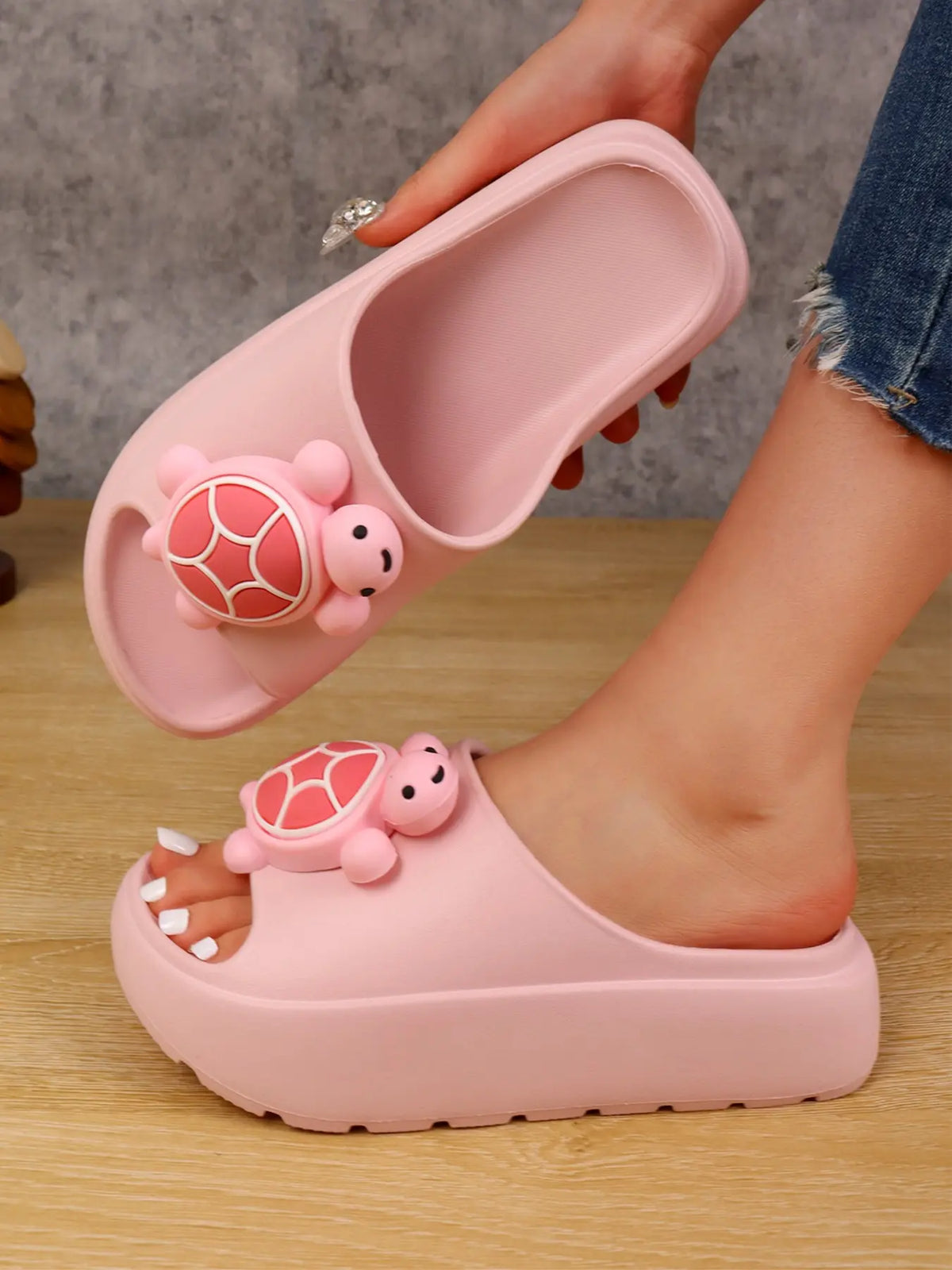 Women's Cartoon Print EVA Slides – Chunky Sole, Lightweight