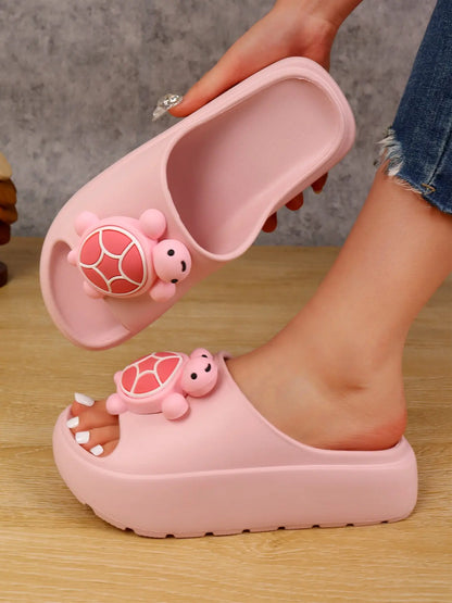 Women's Cartoon Print EVA Slides – Chunky Sole, Lightweight