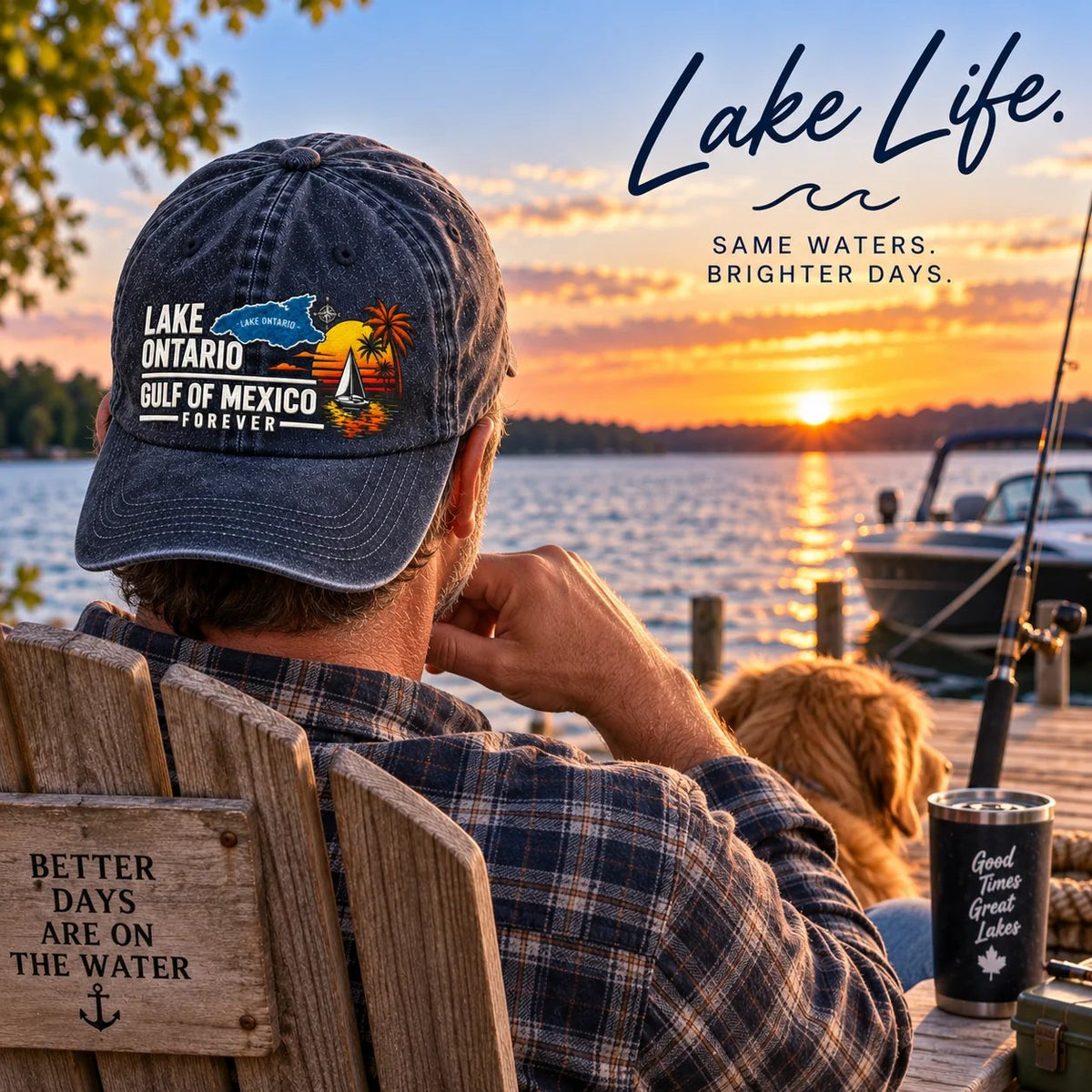 Lake Ontario & Gulf Forever Vintage Embroidered Cap