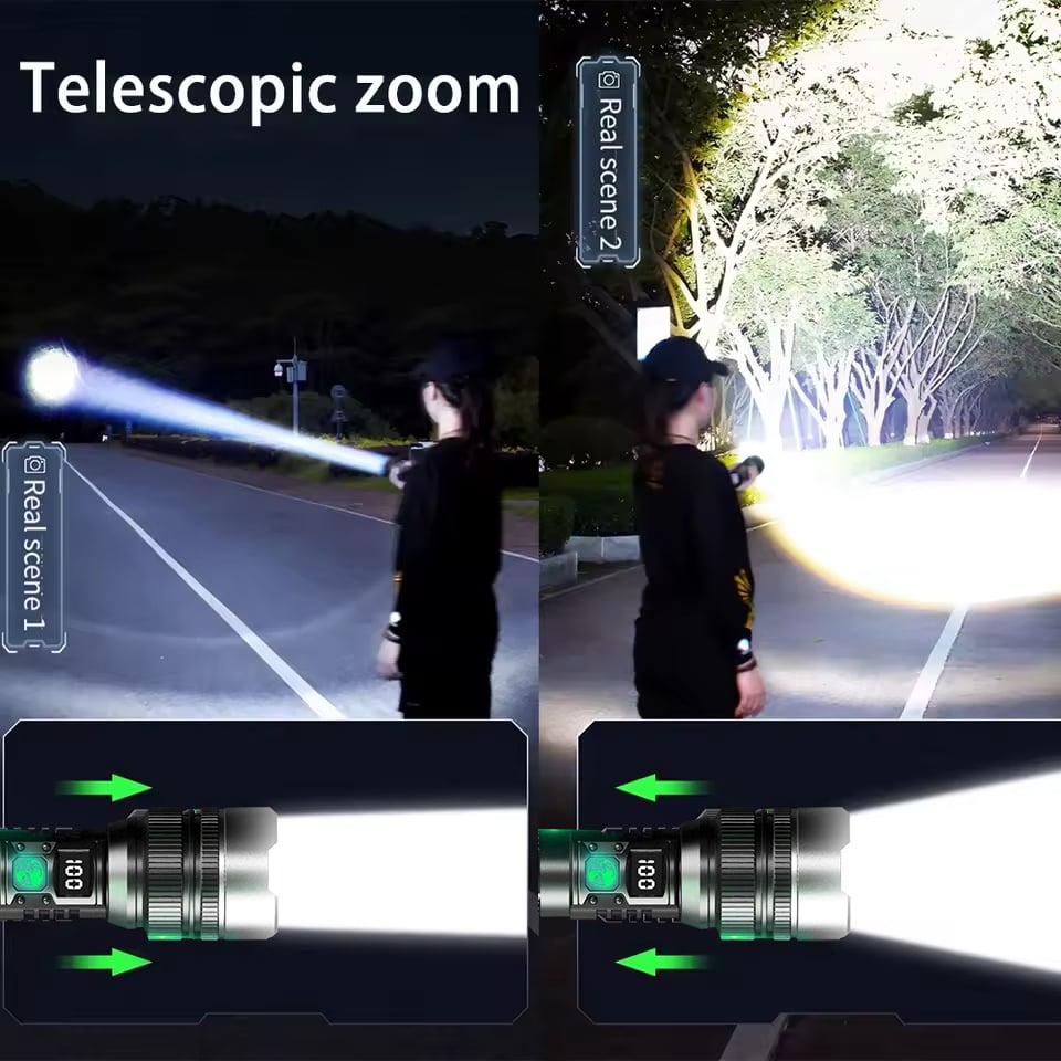 Top-Quality Rechargeable Flashlight with Adjustable Zoom – Your Satisfaction Is Assured.