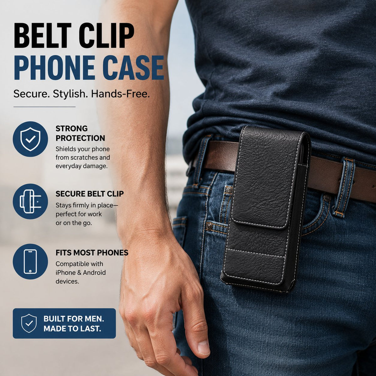 Big Discount | Waist Belt Cell Phone Pouch Multi-Pocket Leather Card Holder