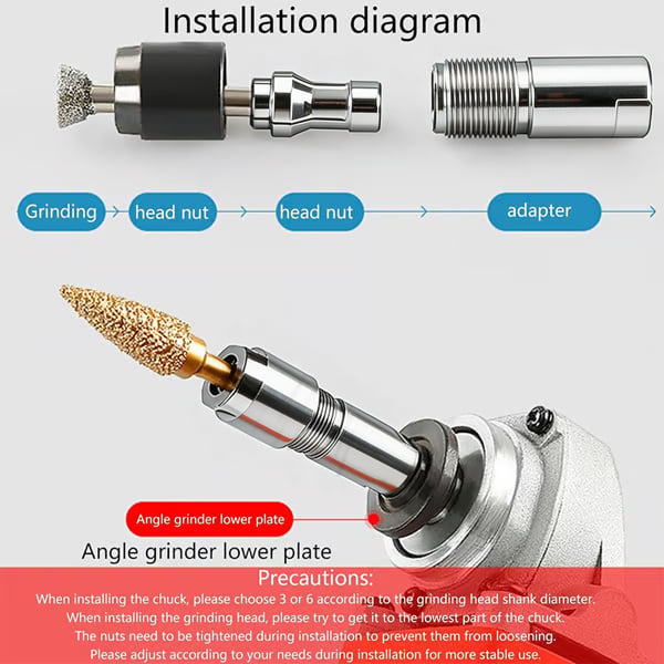 Hot Sale 50% OFF | Angle Grinder Conversion Kit | 3mm & 6mm Dual Collet for Precision Grinding