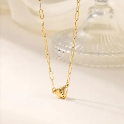 Magnetic Heart Necklace — Elegant Stainless Steel Statement Jewelry