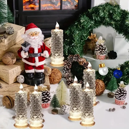 Xmas SalesCrystal LED Candle Set – Warm Flickering Glow for Date Nights, Parties & Home Decor