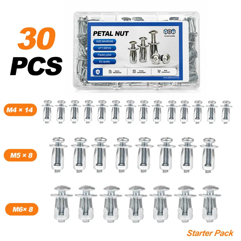 30/90PCS Rivet Nut Fastener Set — Strong Hold, Easy Install