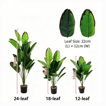 Last Day 75% OFF Artificial Monstera & Banana Leaf Plant Pot– Lush Tropical Decor