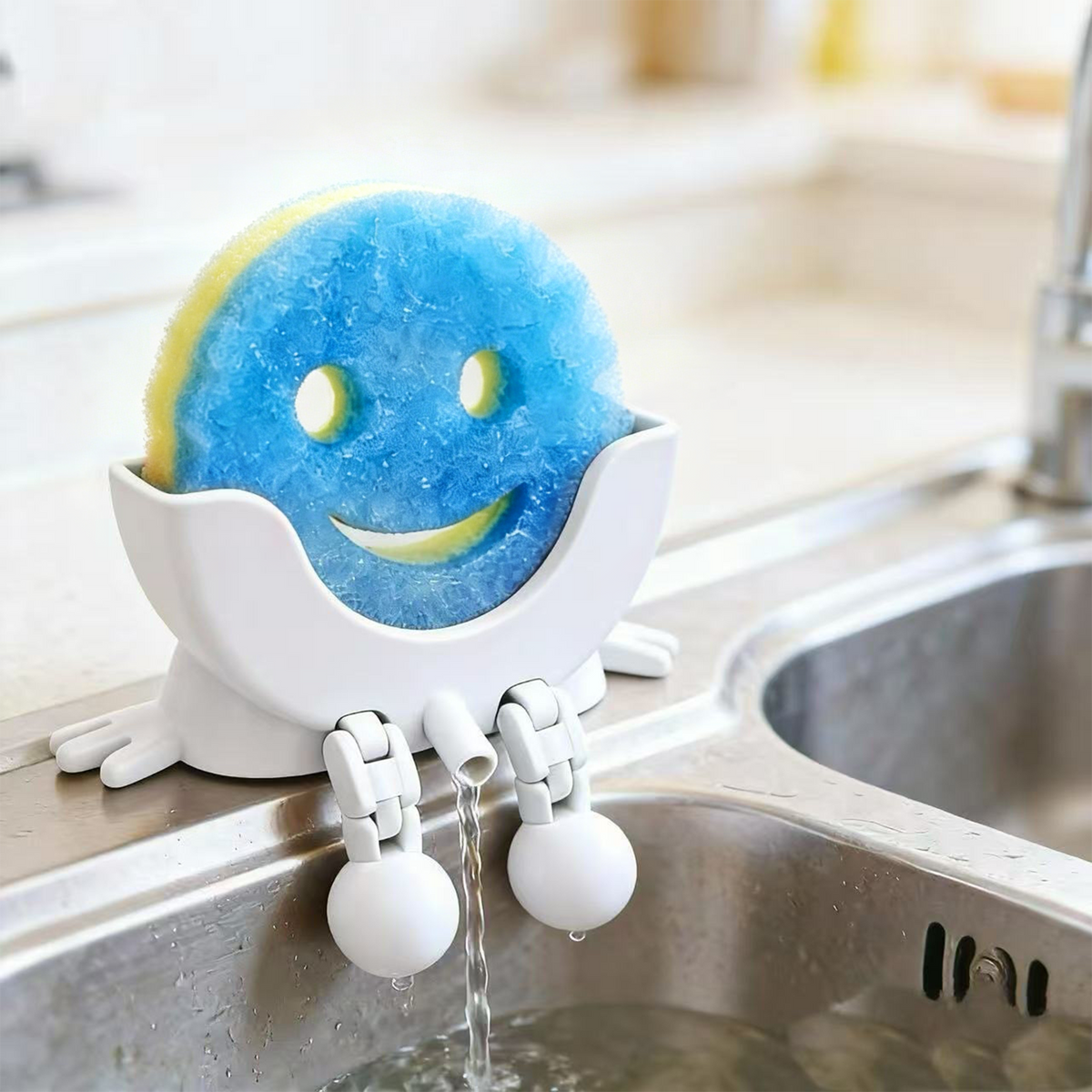 Smiley face sponge drainer - Keeps Your Sink Clean & Dry