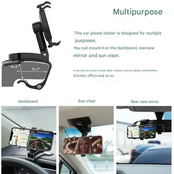 New Arrival 360° Rotating Car Phone Mount – Secure & Adjustable for Easy Viewing
