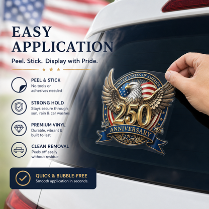 USA 250th Anniversary Patriotic Decal (1776–2026)（4 pack）