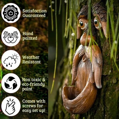 53%OFF Whimsical Tree Face Bird Feeder – Resin Garden Art Decor