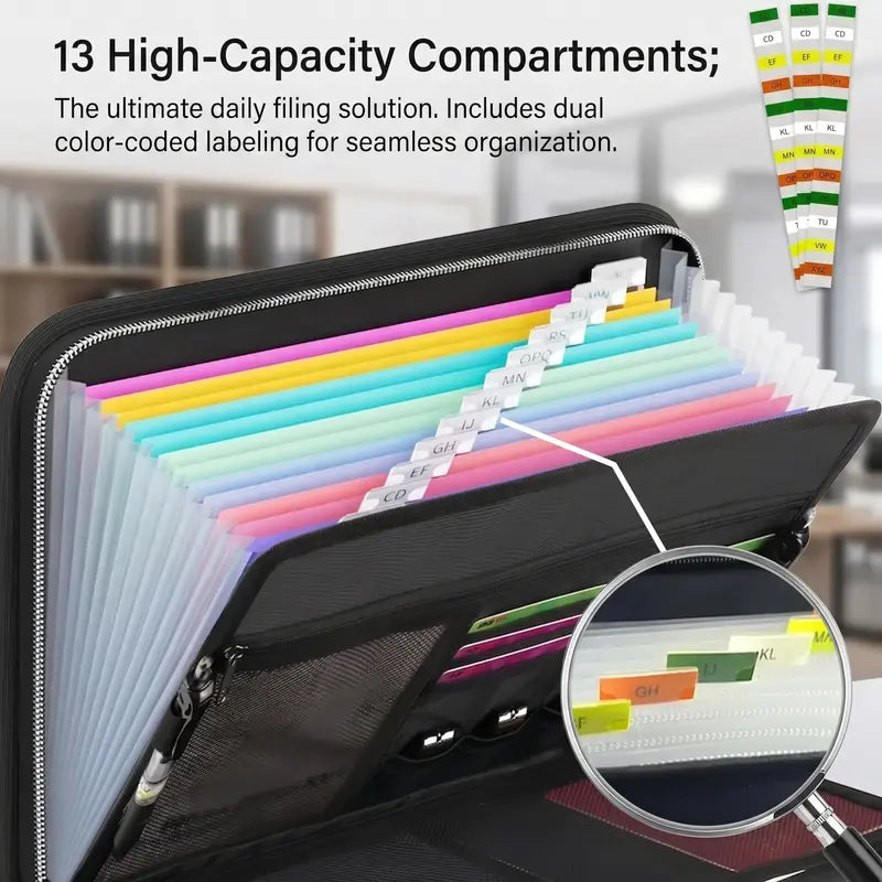 Fire-Resistant Document Organizer Bag – Large Capacity A4 File Storage Case