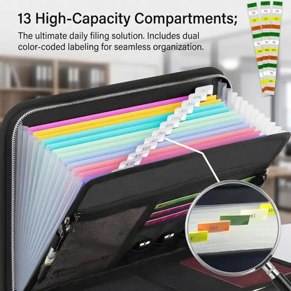 Fire-Resistant Document Organizer Bag – Large Capacity A4 File Storage Case