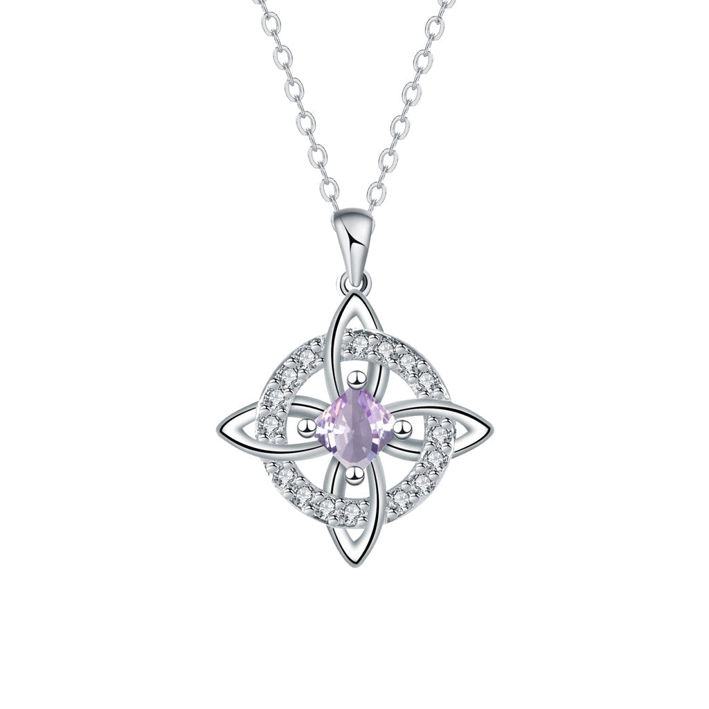 Mystical Birthstone Witches Knot Necklace – Natural CrystalProtect Your Loved Ones