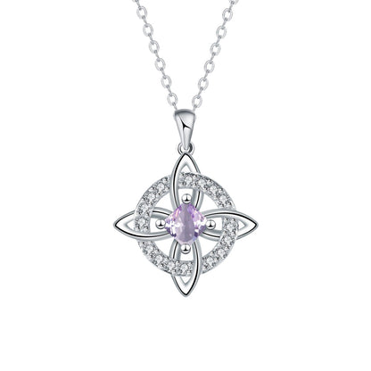 Mystical Birthstone Witches Knot Necklace – Natural CrystalProtect Your Loved Ones