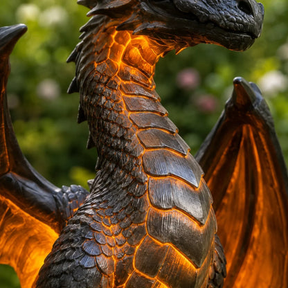 Dragon Lover's Gift Solar LED Dragon Statue – Waterproof Garden & Patio Ornament
