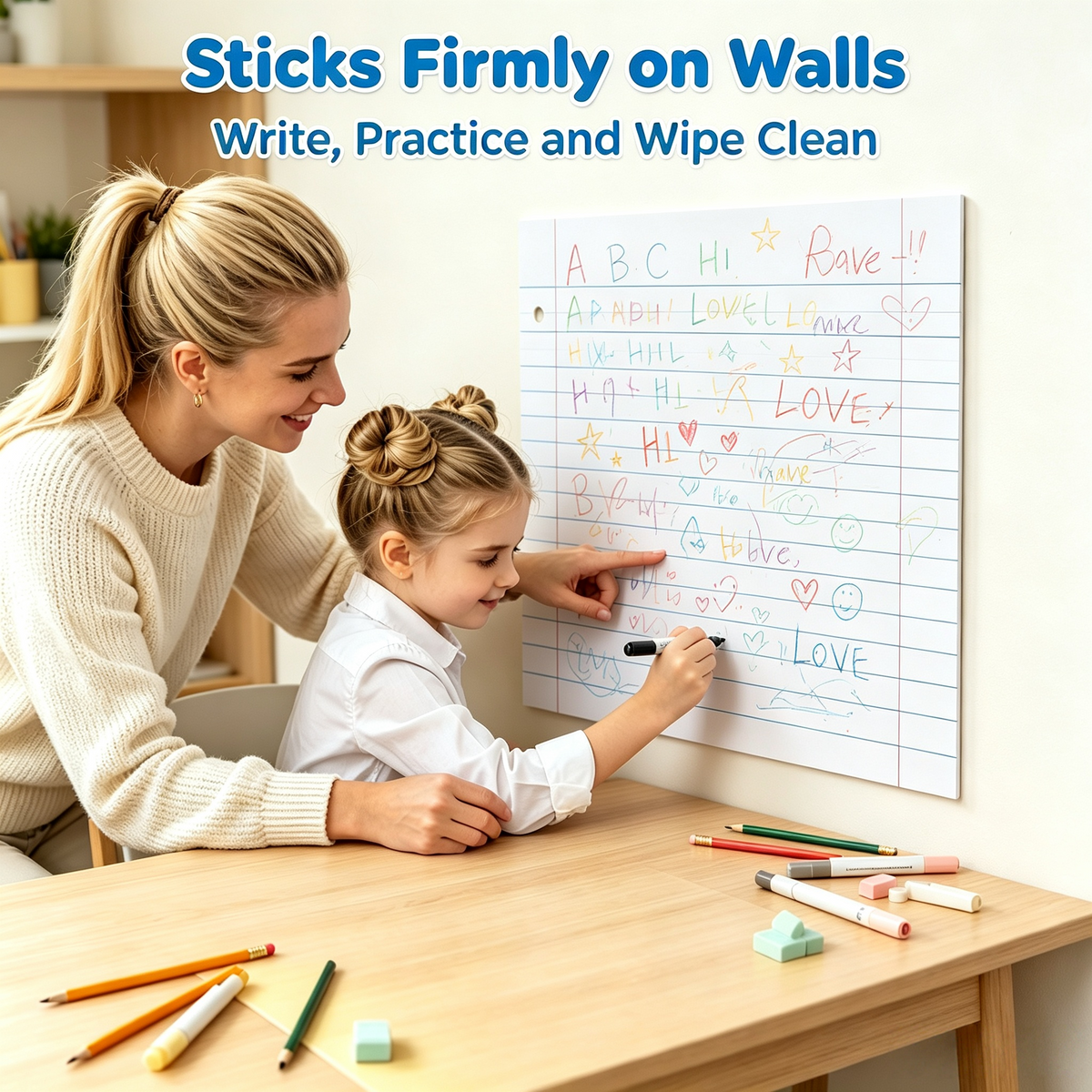 Giant Magnetic Dry Erase Drawing Pad – Large Reusable Whiteboard for Classroom, Homeschool & Creative Learning Activities