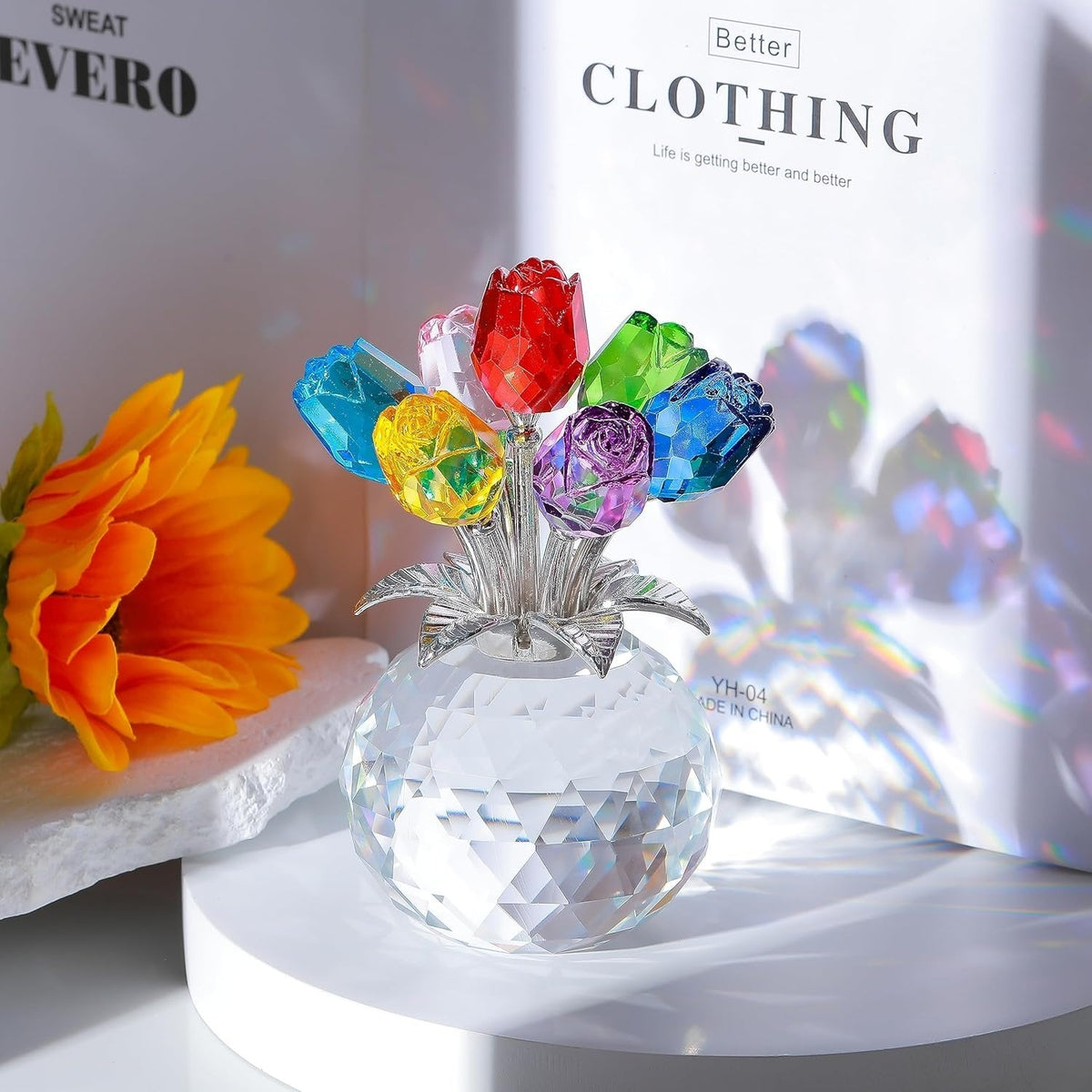 Eternal Colorful Rose Ornament – A timeless symbol of love and elegance
