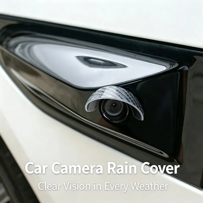 2PCS Car Reverse Camera Rain Cover, Anti‑Fog Waterproof Protection Hood, Carbon Fiber Texture