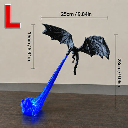 Dragon Flame Book Nook with Light | 3D Printed Mystical Dragon Bookshelf Decor