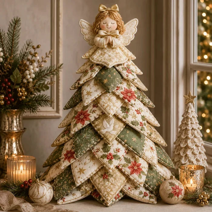 LAST DAY 50% OFF - DIY Quilted Christmas Tree Kit – Handmade Fabric Holiday Tabletop Tree Decor