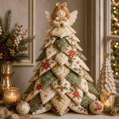 LAST DAY 50% OFF - DIY Quilted Christmas Tree Kit – Handmade Fabric Holiday Tabletop Tree Decor