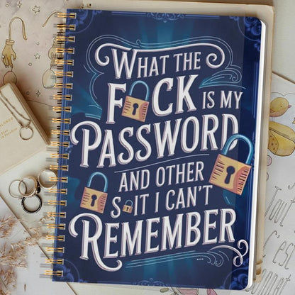 Funny Password Notebook - Spiral Bound with Lock Icons