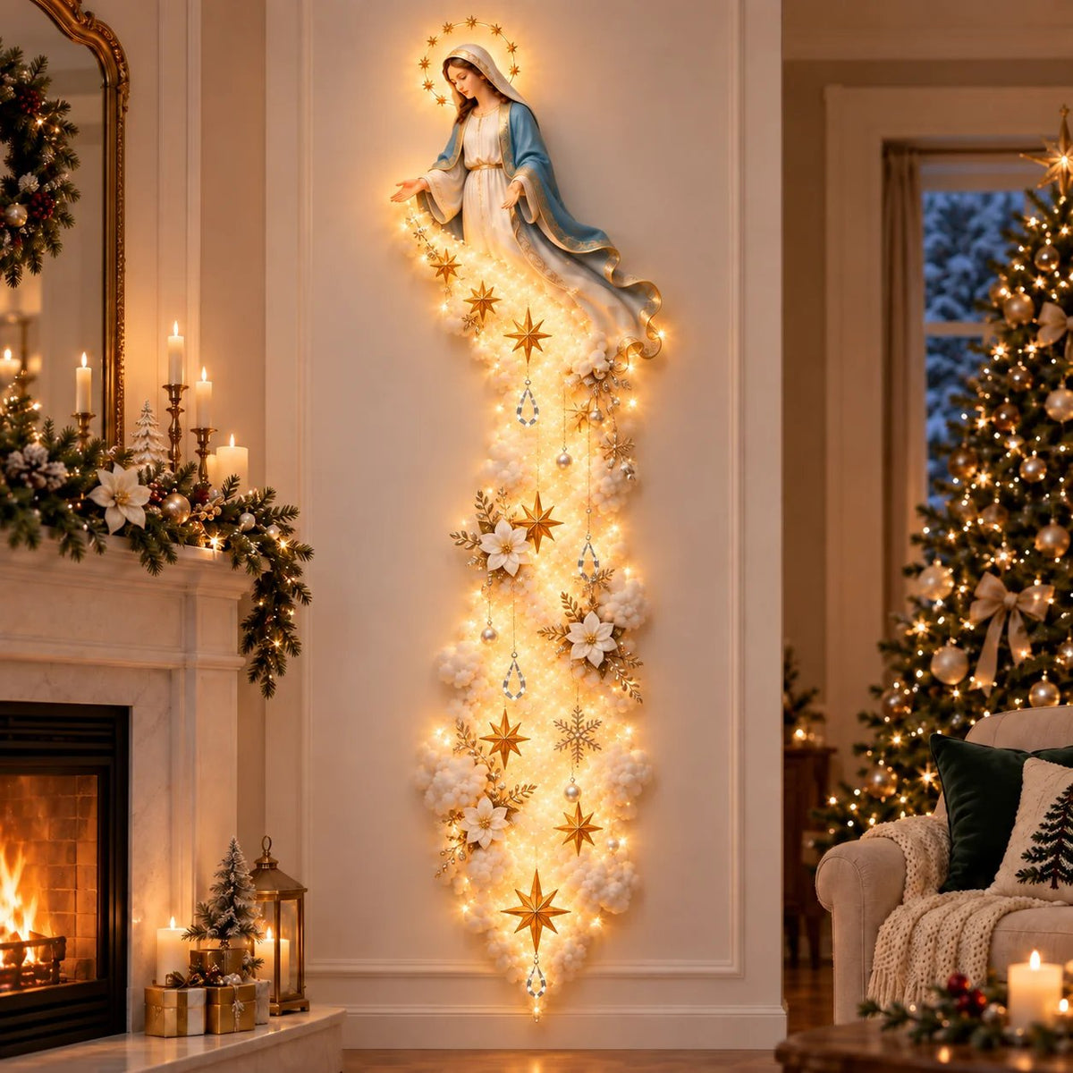 Christmas Blessing Cloud Trail Wall Light Collection – Jesus, Mary