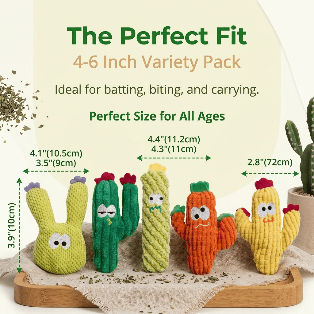 Last Day Promotion 49% OFF5pcHandmade Soft Cactus Kitten Chew Toys with Natural Catnip