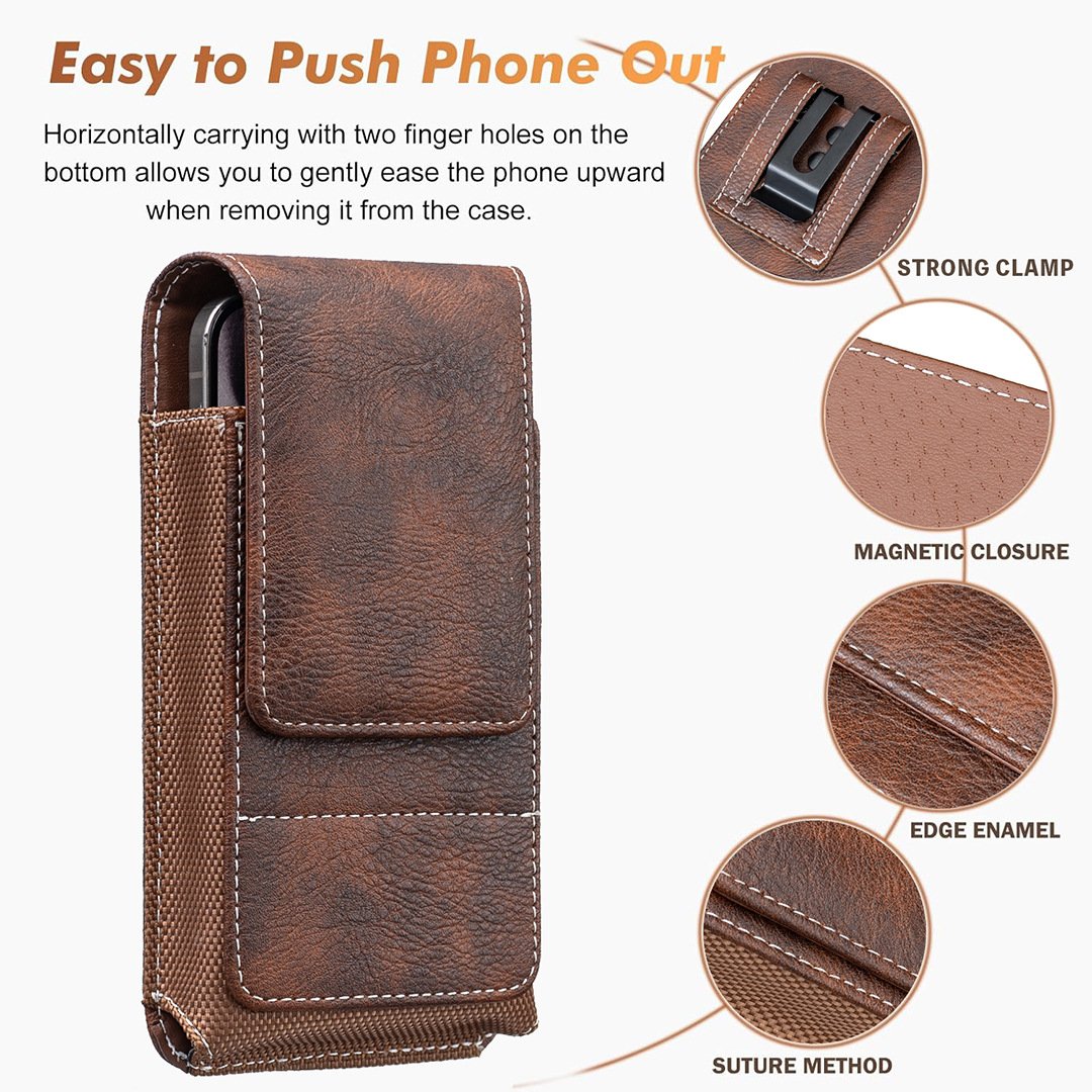 Big Discount | Waist Belt Cell Phone Pouch Multi-Pocket Leather Card Holder