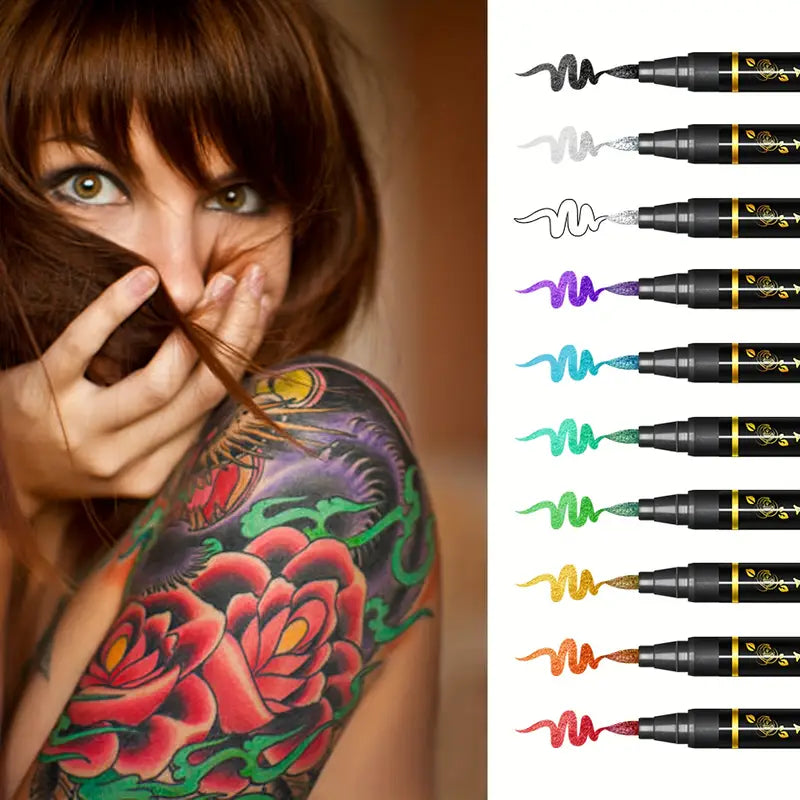 Festivel Hot SALE 60% OFF - 10 Colors Temporary Tattoo Markers Set