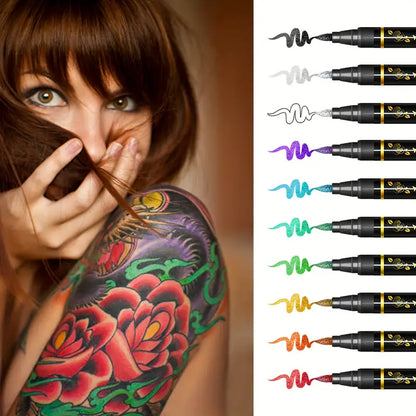 Festivel Hot SALE 60% OFF - 10 Colors Temporary Tattoo Markers Set